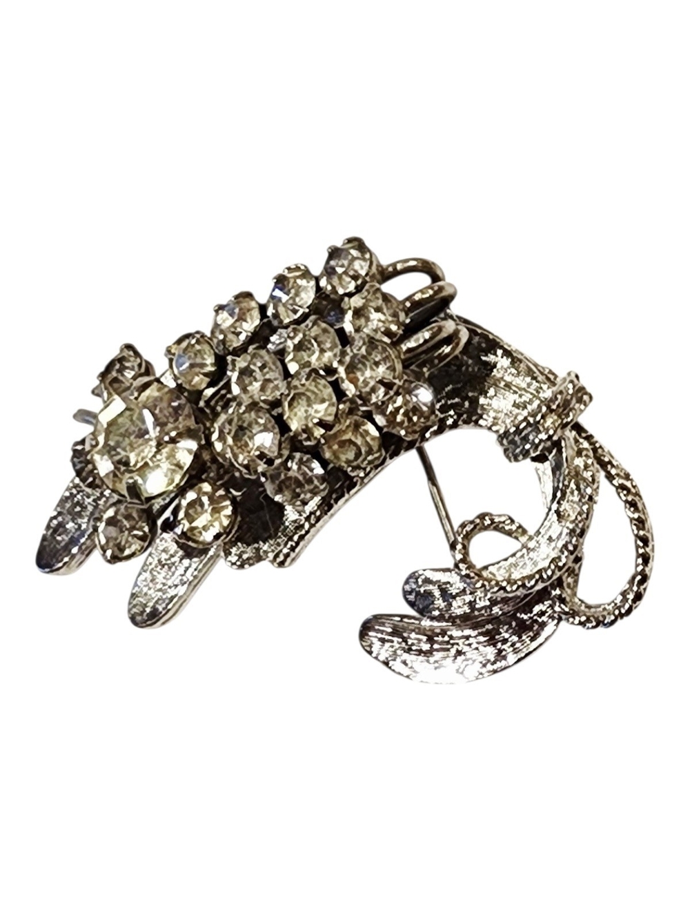 ART Arthur Pepper Vintage Crystal Cluster Silver-Tone Brooch Pin - Women Jewelry